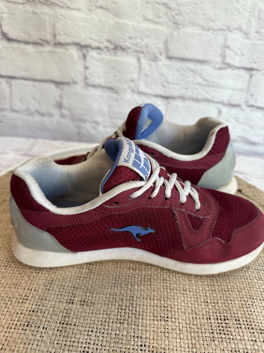 kangaROOS 80's retro sneakers Burgundy Maroon size 8 - Picture 6 of 10